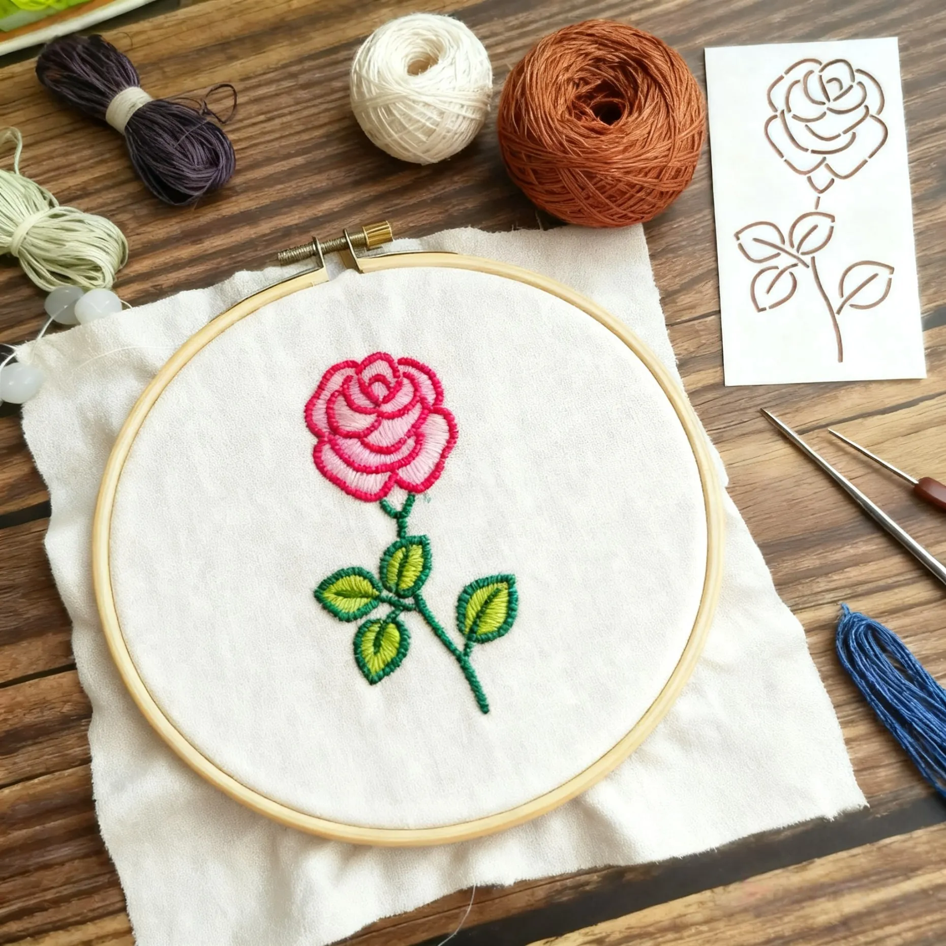 

4-размерные трафареты Sashiko, многоразовые шаблоны для квилтинга из ПЭТ, набор шаблонов для вышивки розы, домашняя шляпа, декор из ткани, поделки