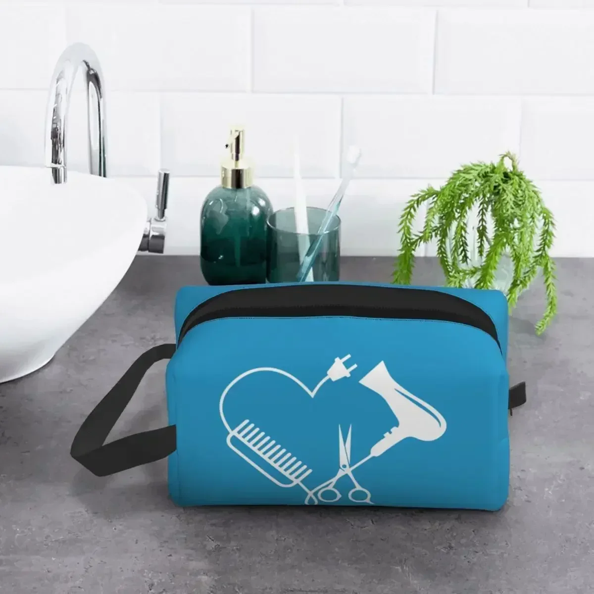 

Hairstylist Toiletry Bag for Scissors Comb Makeup Cosmetic Organizer Ladies Beauty Storage Dopp Kit Box