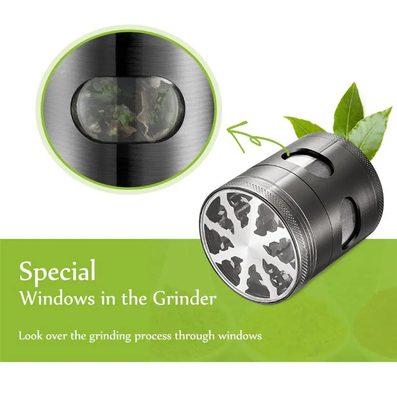 60mm Zinc Alloy Tobacco Grinder with Storage Filter Manual Herb Smoke Grass Crusher Smoking Cigarette Accessories