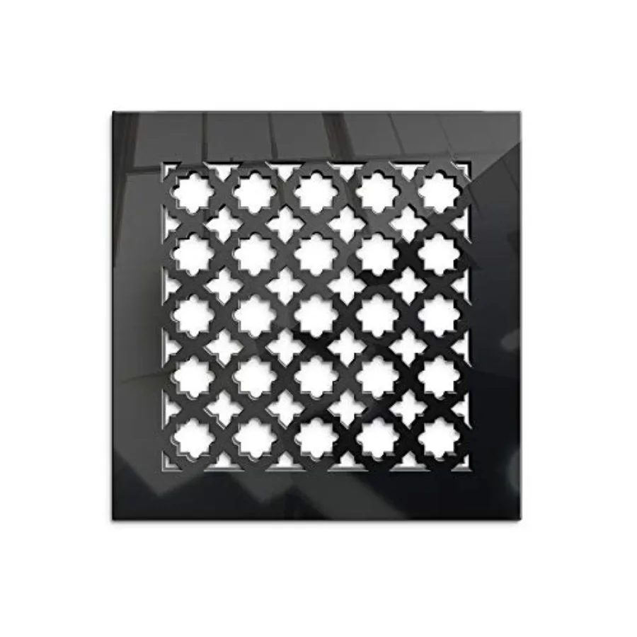 

Black Mirror Vent Cover - Limited Edition Air Wall Register 10 x 10 Duct Opening 12 x 12 Overall Acrylic Fiberglass Grille for