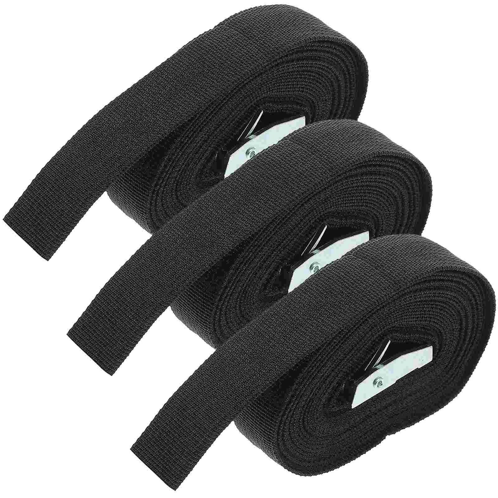 3Pcs Cargo Straps Tie Down Strap Multi-use Thickened Band Pressing Suitcase Strap (25x500cm)