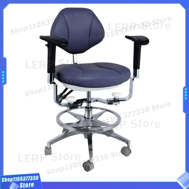 Orange Ergonomic Dental Assistant Stool Rugged Wheeled Doctor Chair Mobile Operator Seat for Clinic Heavy Duty Rolling Stool