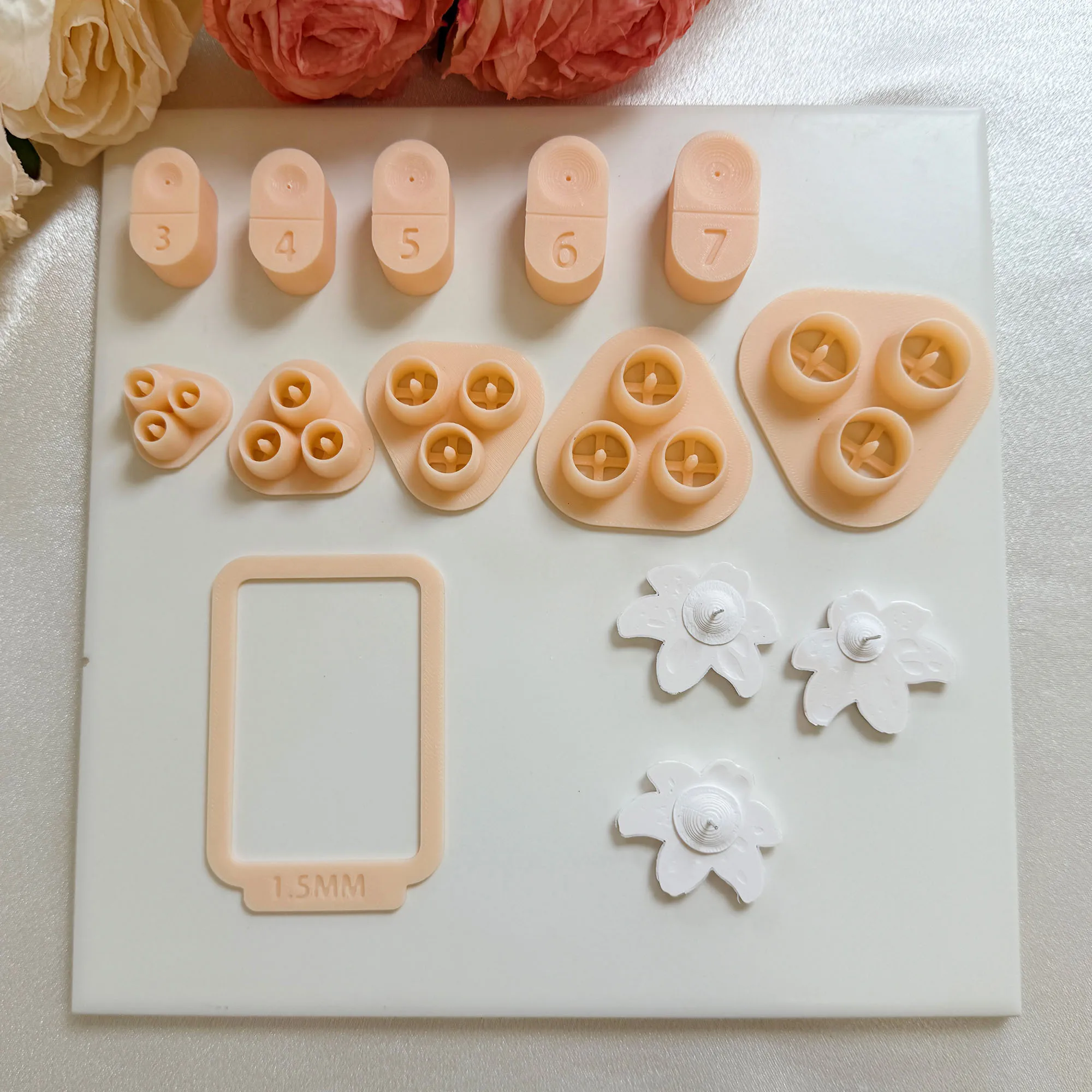 11Pcs/Set Stud Post Embedding Tool for Polymer Clay Earrings Secure & Precise Earring Post Placement Earring Post Setting Tool