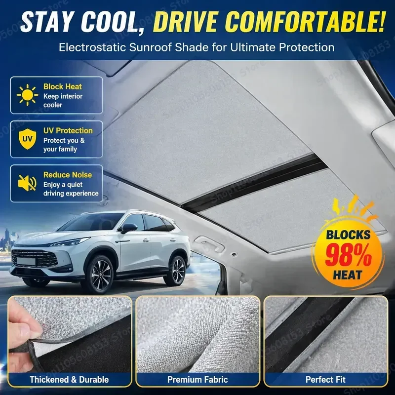 For MG EHS For Roewe RX5 Sunroof Sunshade Skylight Cover 2024 2025 2026 Electrostatic Heat Shield UV Protection Shade Kit