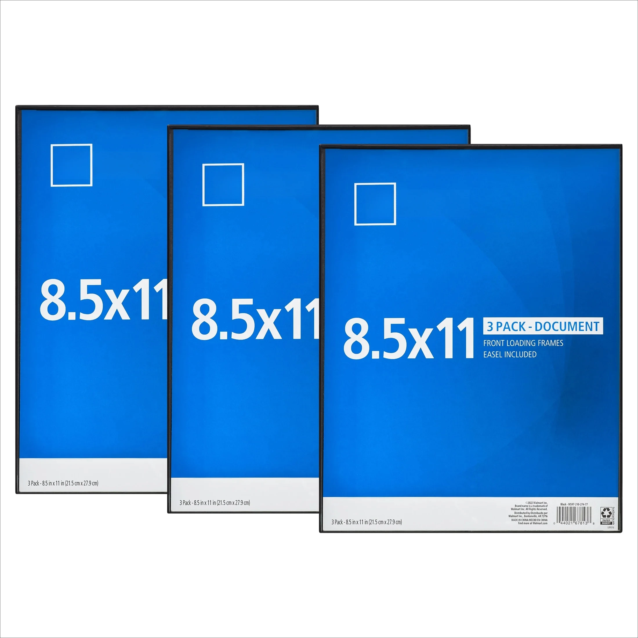 

Рамка для документов 8,5x11 с фронтальной загрузкой, пластик, стекло, черная, набор из 3 шт.