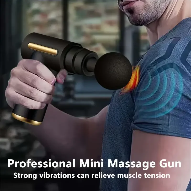 Pistola de masaje de relajación, Mini masajeador eléctrico para cuello, Fascia de columna Cervical, Fitness con múltiples accesorios recargables por USB