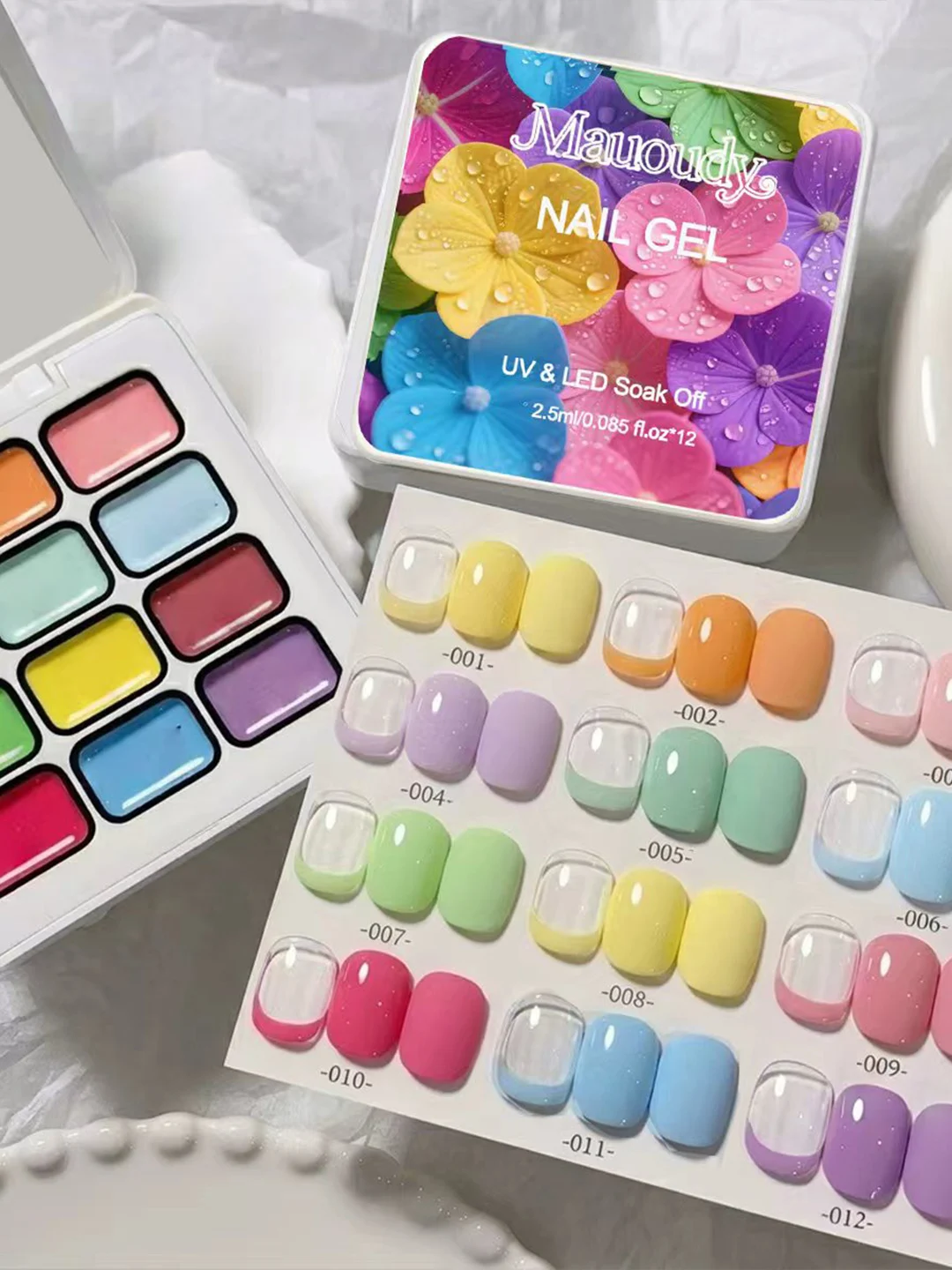 12 Hochpigmentierte Macaron-farbene Solid Gradient Blush Nagellack-Gele, UV-Nagelgel, DIY Nagelkunst-Accessoires Geeignet für Nagelkunst – Detail 2