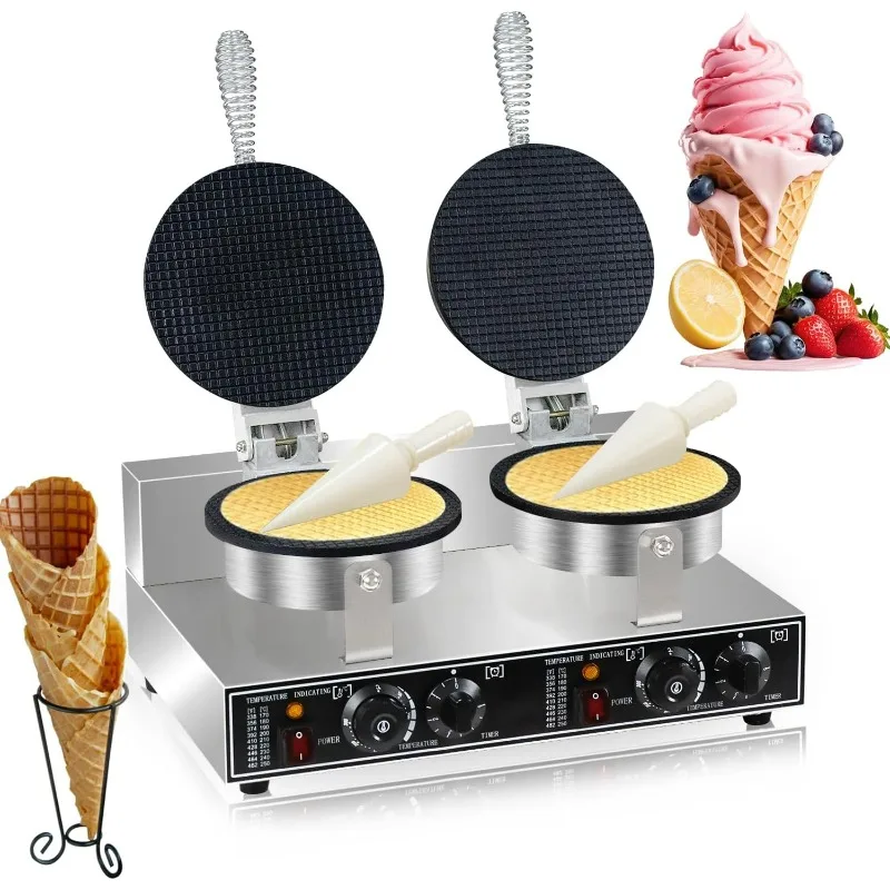 Máquina para hacer conos de gofres comercial, máquina profesional para hacer gofres con conos de helado de 2600W, máquina para hacer conos de gofres comerciales eléctricos