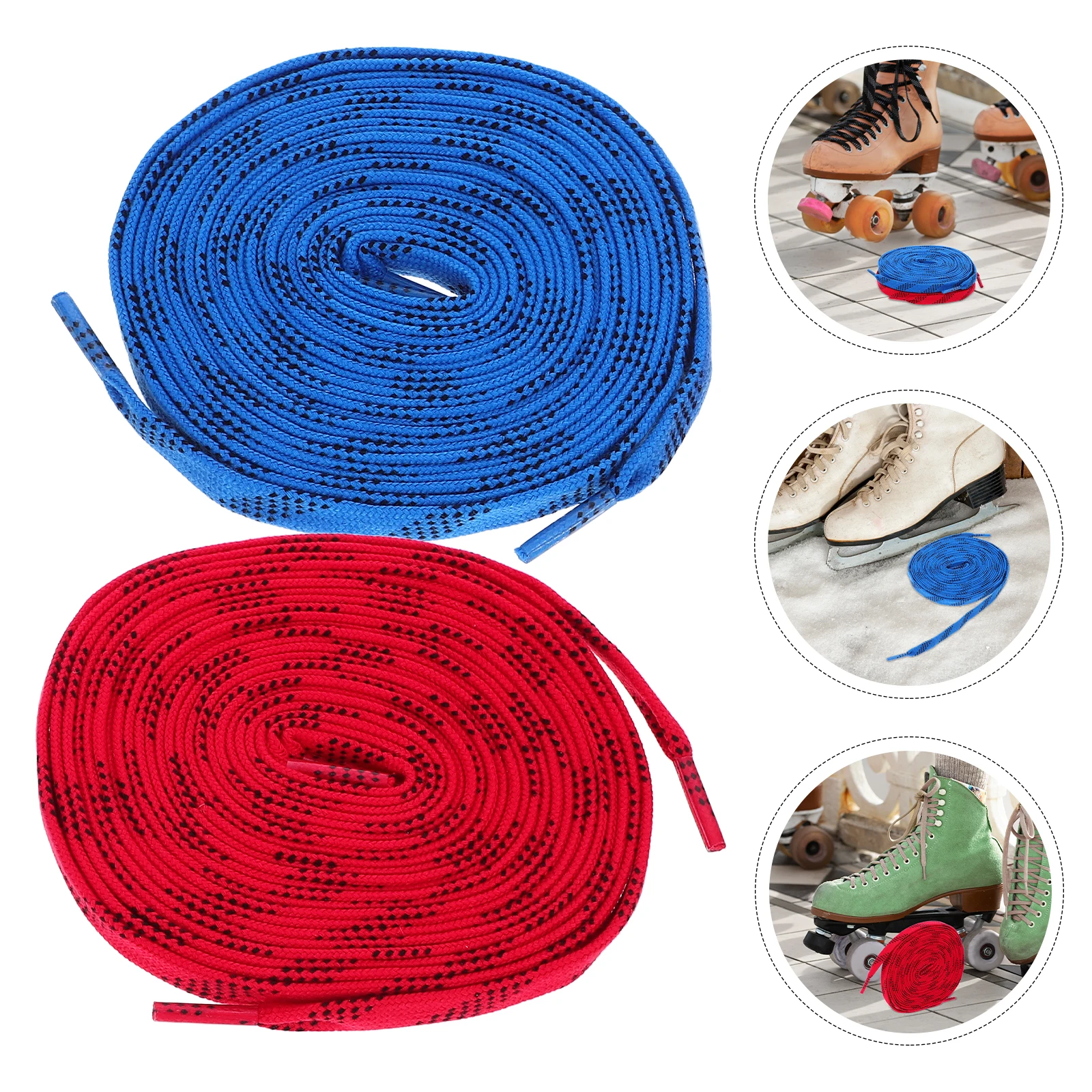 

2 Pairs Ice Hockey Shoelaces Durable Skate Laces for Roller Skates Sneakers Black Shoe Laces Polyester Bootlaces Sports Gear