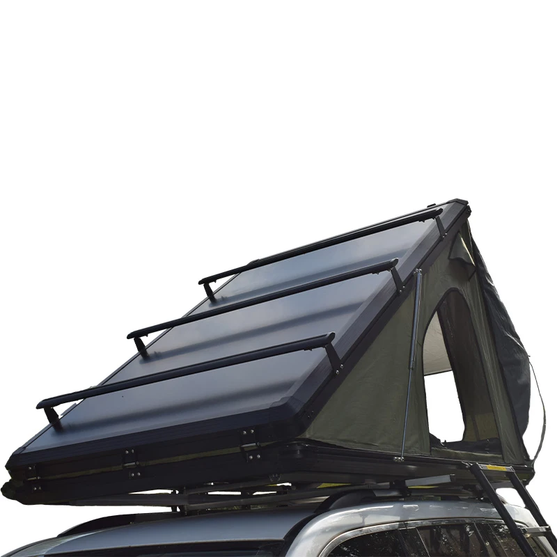 High Quality 3000mm+ Waterproof Four-Season Extended Triangle Hard Shell Aluminum Rooftop Tent for Outdoor Camping, SUV & Off-Ro