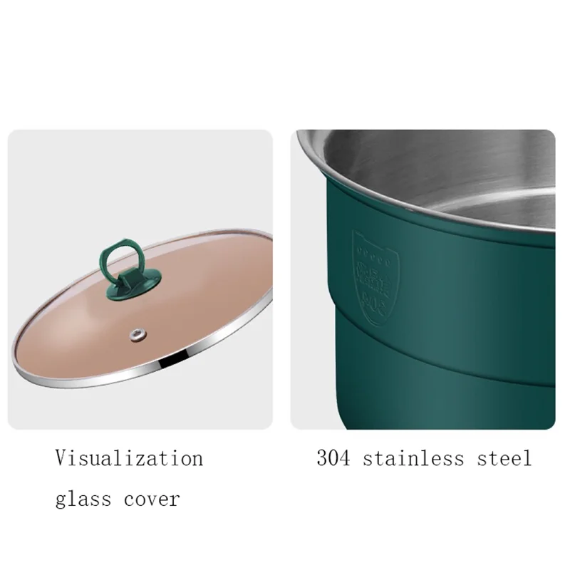 وعاء الطبخ الكهربائي، وعاء ساخن قابل للطي، محمول متعدد الوظائف، نوع سبليت، وعاء طبخ الأرز، مقلاة للسفر المنزلي 1.6 لتر