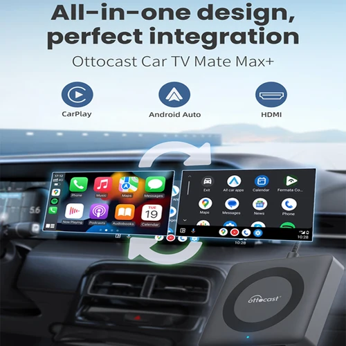 Imagen 2 del producto Car Tv Mate Cable a inalámbrico Carplay Android Auto Adaptador HDMI Multimedia Video Converter para Neflix Youtube TV Stick Game Box