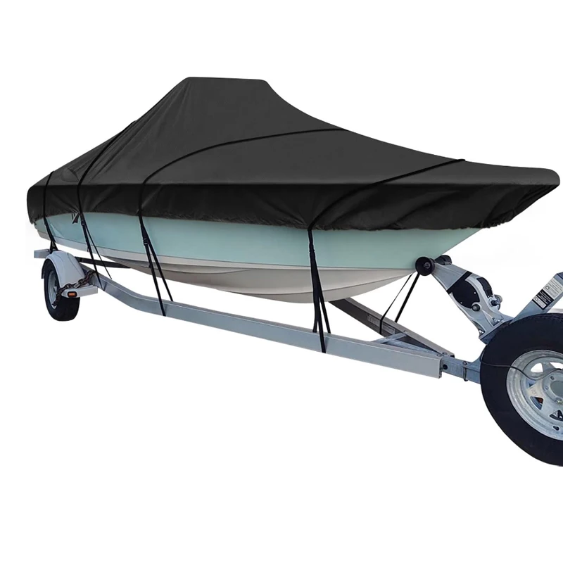 11-22FT Yacht Boat Cover Anti-UV Waterproof Heavy Duty 210D Marine Trailerable Canvas Barco Boat Accessories