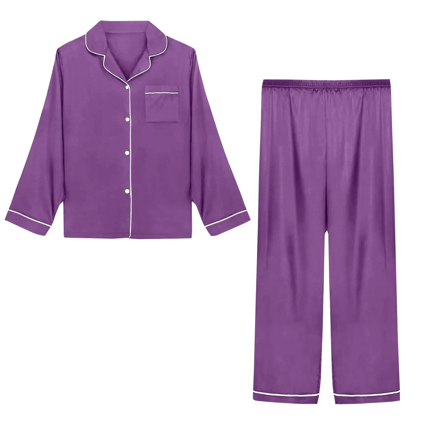 

Женские пижамные комплекты: кардиган с длинным рукавом, шелковистые пижамы из полиэстера, домашняя одежда для женщин