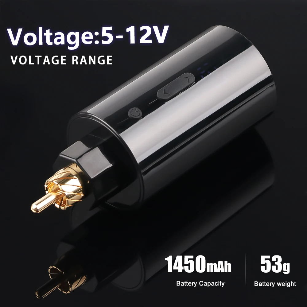 

Беспроводной источник питания для татуировки RCA Jack с портативным переключателем для роторной тату-машины, мини-ЖК-дисплей со светодиодной подсветкой, аккумуляторные аксессуары