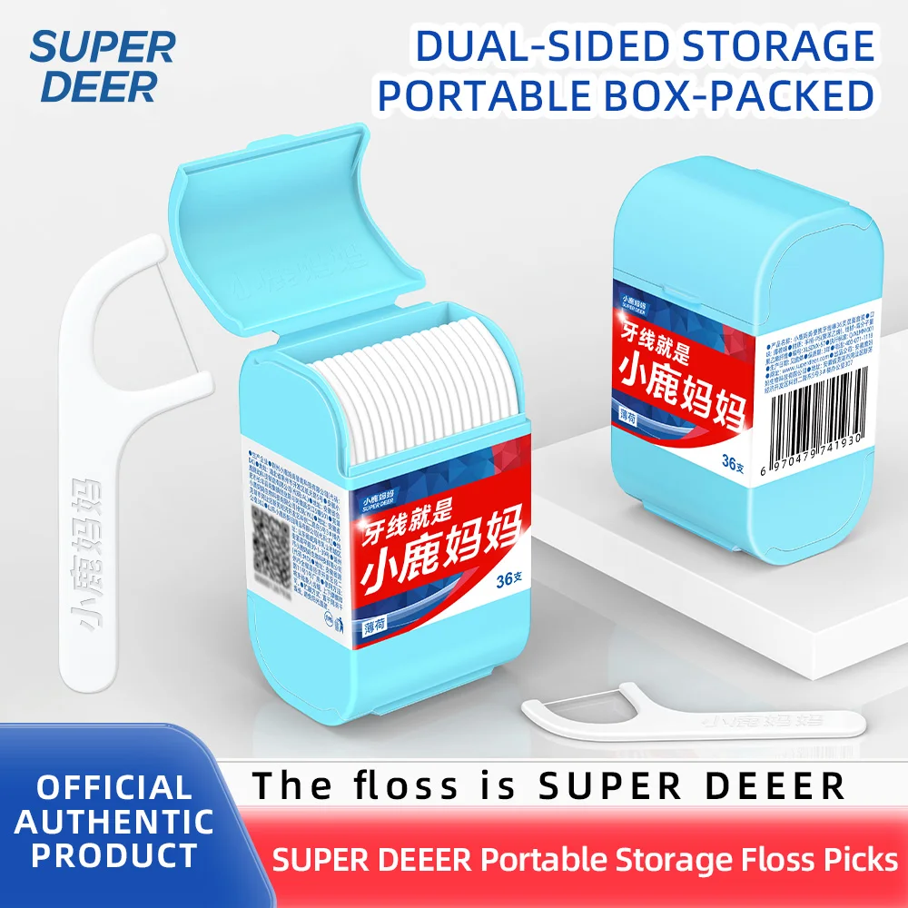 36-180Pcs Portable Mint Dental Floss Picks Single‑Line Storage Box Disposable Toothpick for Interdental Gap Cleaning Oral Care