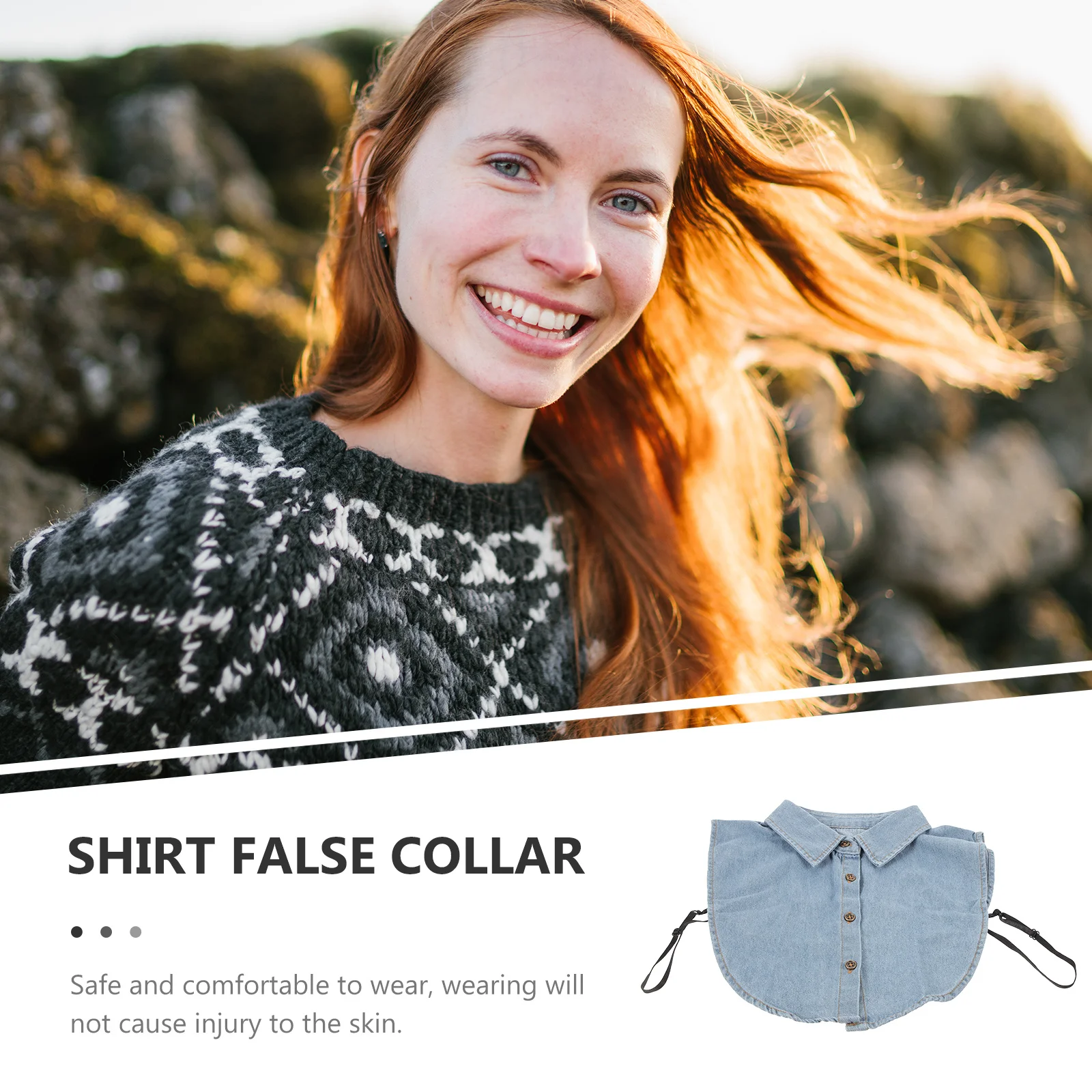 

Women Cotton Fake Collar Shirt Detachable Fashion False Collar Ideal for Beach Tank Top Blouse Outerwear Fake Collars