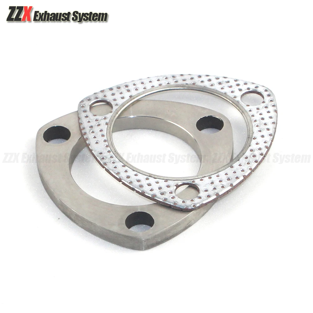 Automotive exhaust muffler 304 stainless steel welded flange three-hole flange sealing gasket 45/51/57/60/63/70/76mm