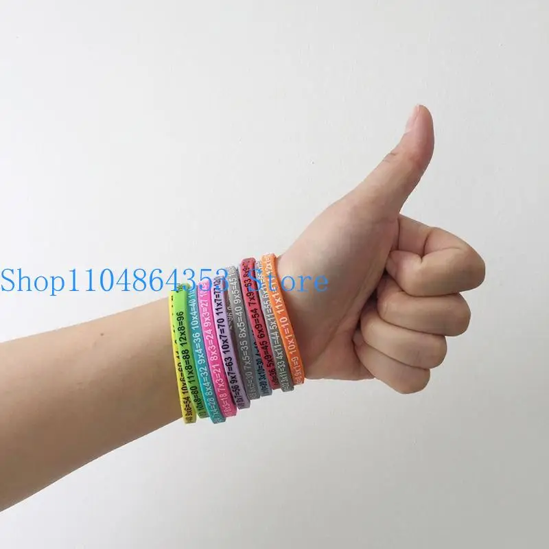 652F 12Pcs/Set Multiplication Formula Silicone Bracelet Gifts for Holiday Birthday