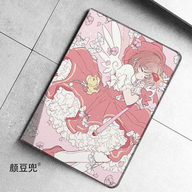 Card Captor Anime SAKURA For Samsung Galaxy Tab A7 Lite 8.7 2021 Case S9 FE Plus Tri-fold stand Cover Galaxy Tab S6 Lite S8 Plus