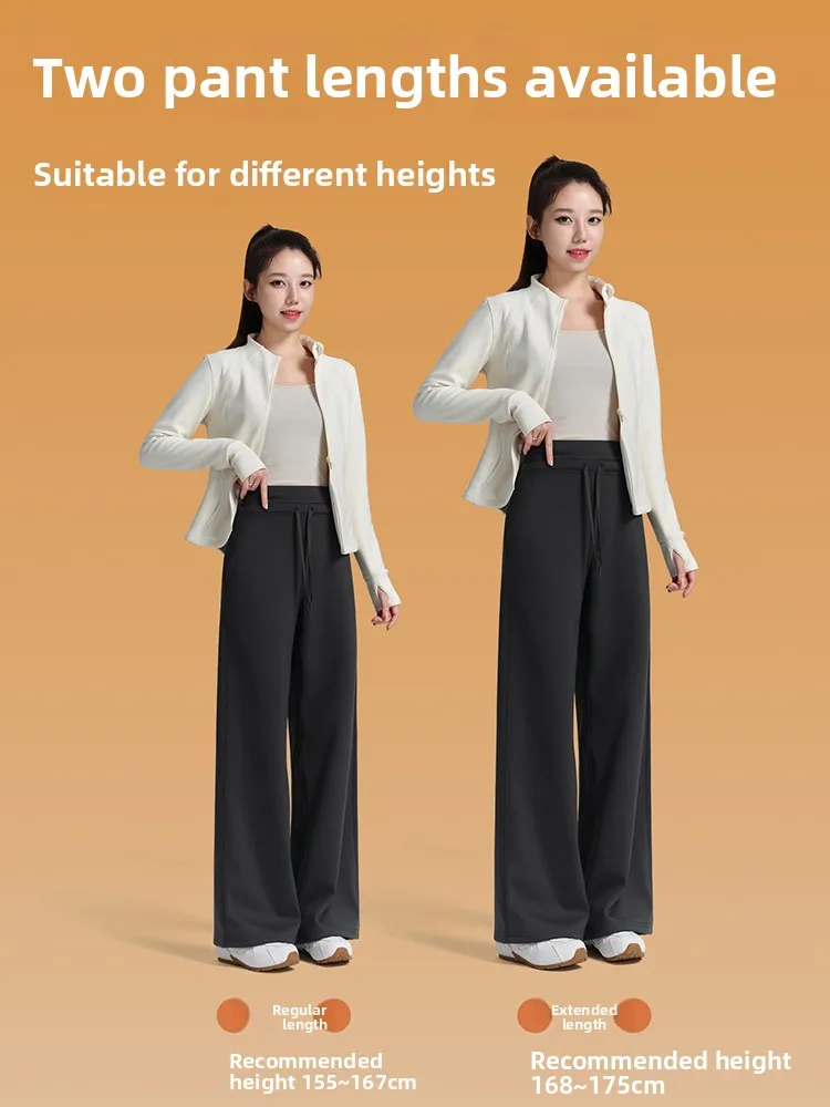 High Waist Fce Lined Yoga Pants Straight Leg Slim Fit Casual Pants Wide Leg Pants for Women Comfortable Breathable Trousers