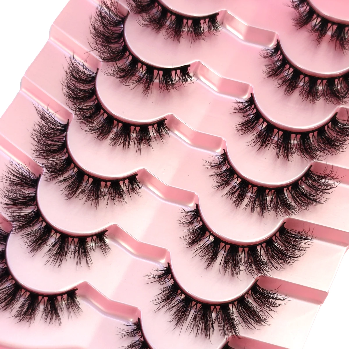 HBZGTLAD Nuovo 7 paia Ciglia Cat eye Ciglia Finte Naturali Soffici Morbide Croce Manga Ciglia Wispy Estensione Ciglia Naturali Trucco