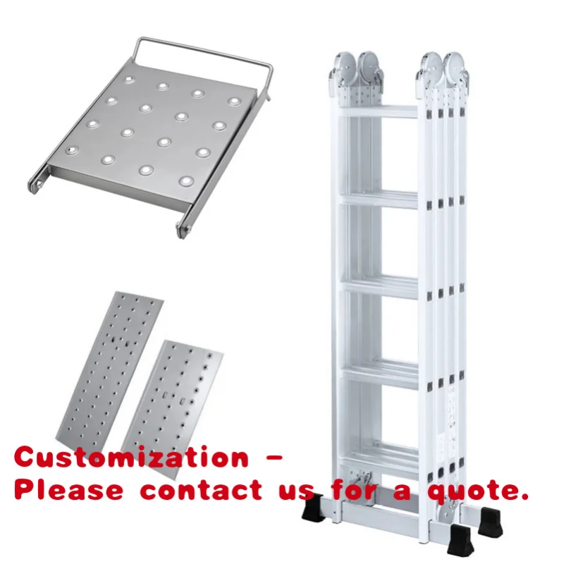 

Customize.Industry 19.6ft Multiposition Aluminium Extension Ladder Adjustable Telescoping Step Ladder Plate Foldable Stairs