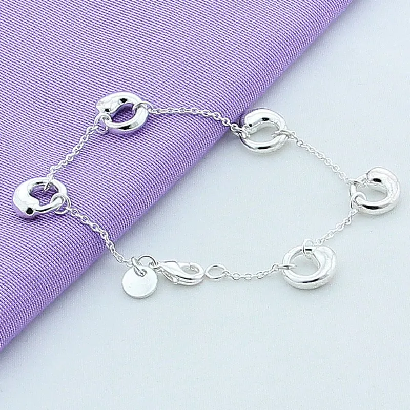 Fashion Charming Jewelry 925 Sterling Silver Water Droplets Bracelet For Women Engagement Wedding Birthday Party Exquisite Gift