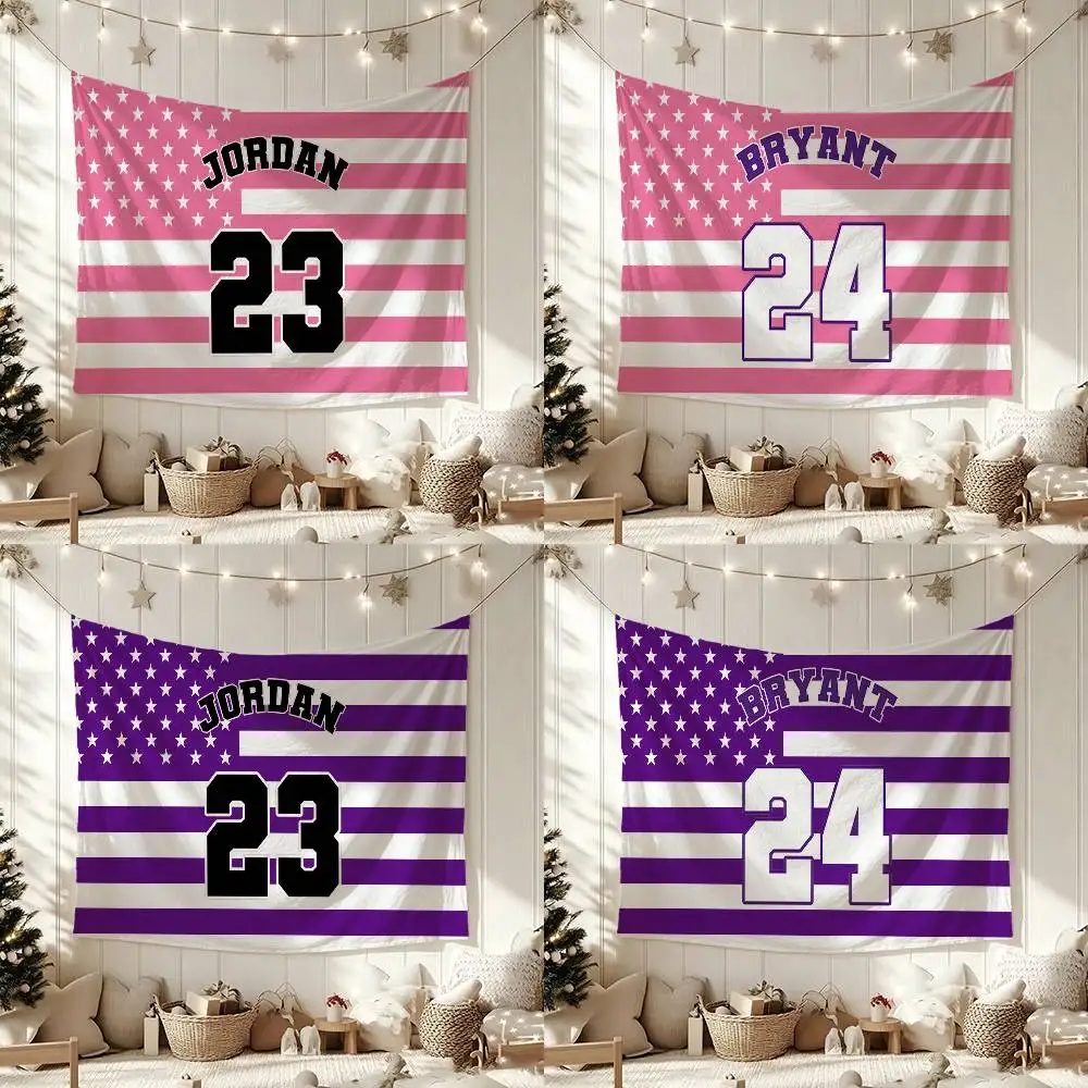 Basketball number 23 24 Flags Wall Hanging Background Art Banner for Bedroom Home Outdoor Decor