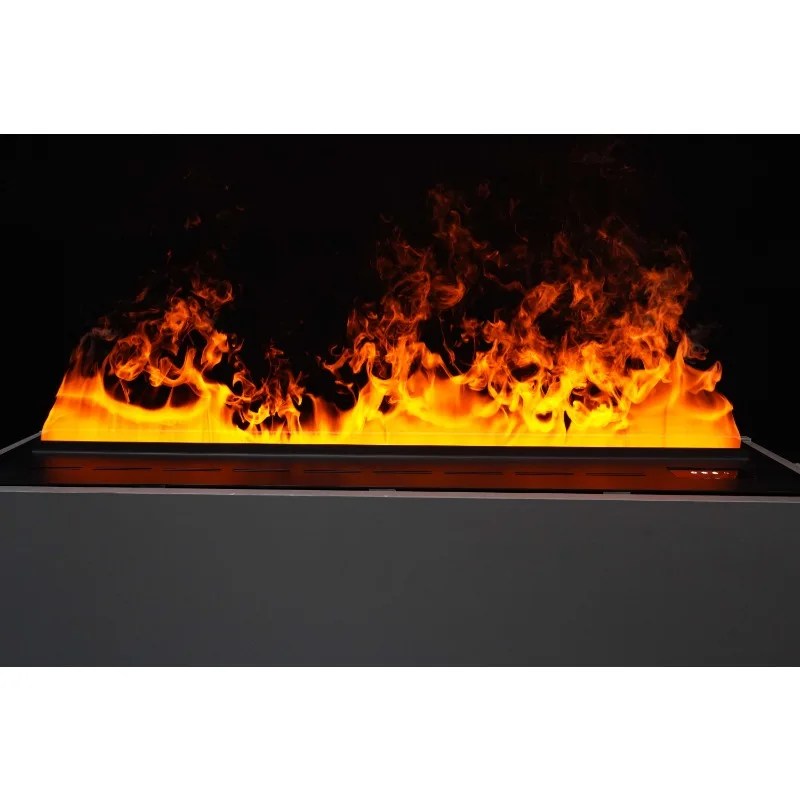 1.5m High Quality 3D LED Flame Built-In Metal Linear Mist Electric Fireplace Heater WiFi Water Vapor Energy-Saving Adjustable