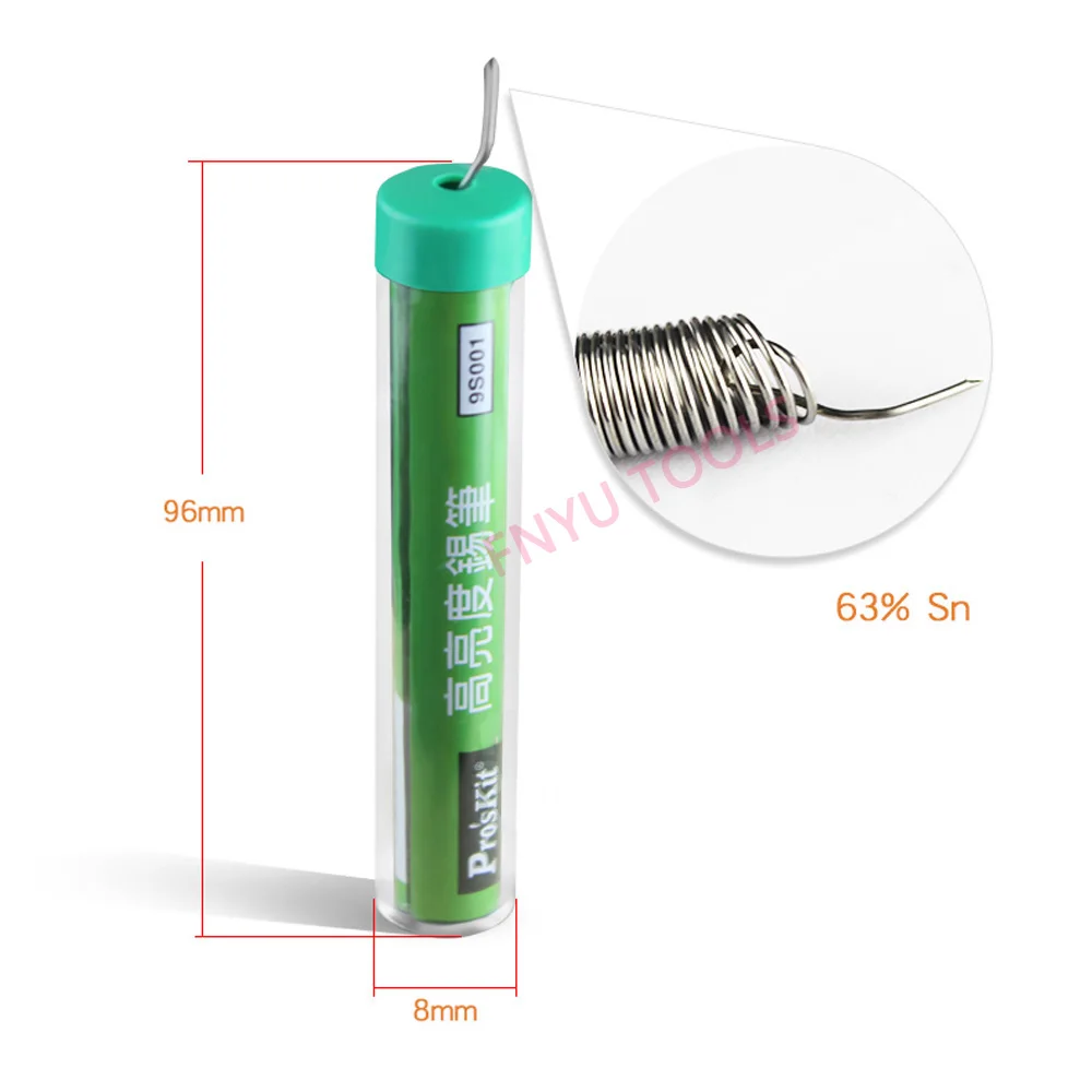 Pro'sKit 9S001 1.0มม.ตะกั่วบัดกรีลวดความสว่างสูงดีบุกปากกาบัดกรีสำหรับ SMD เมนบอร์ดบัดกรี