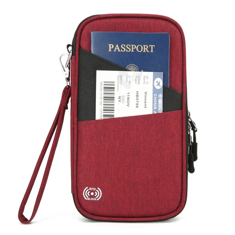 Porte-passeport familial et portefeuille de voyage, étui à fermeture éclair pour femmes et hommes, blocage RFID, document de voyage