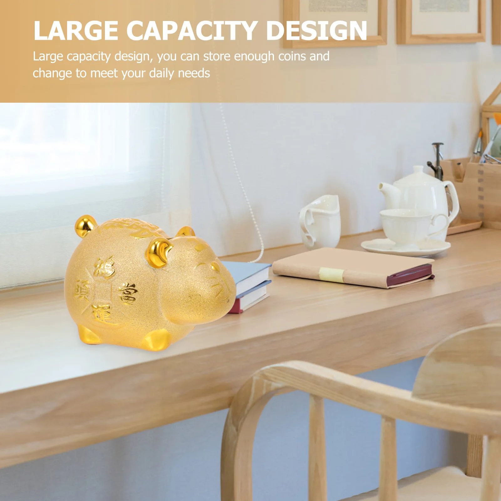 

1Pcs Saving Box Sturdy Large Capacity Coin Bank Coin Storage Container Desktop Ornament Multi Functional Money Box