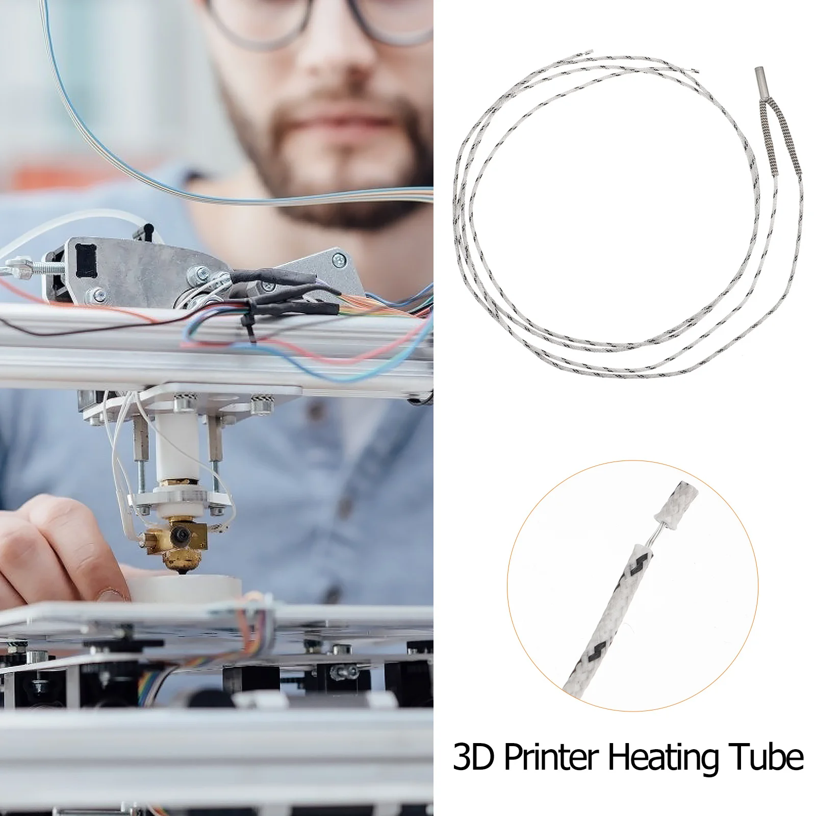 

5Pcs 24V 50W Heating Rod for 3D Printer Single Head Durable Stainless Steel Heating Tube Cartridge Heater 3D Printer Heater