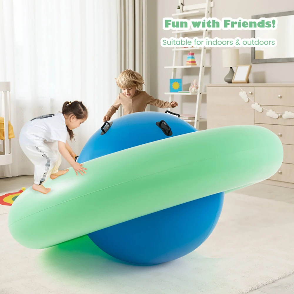 7.5 Foot Giant Inflatable Dome Rocker Bouncer with 6 Built-in Handles for Kids