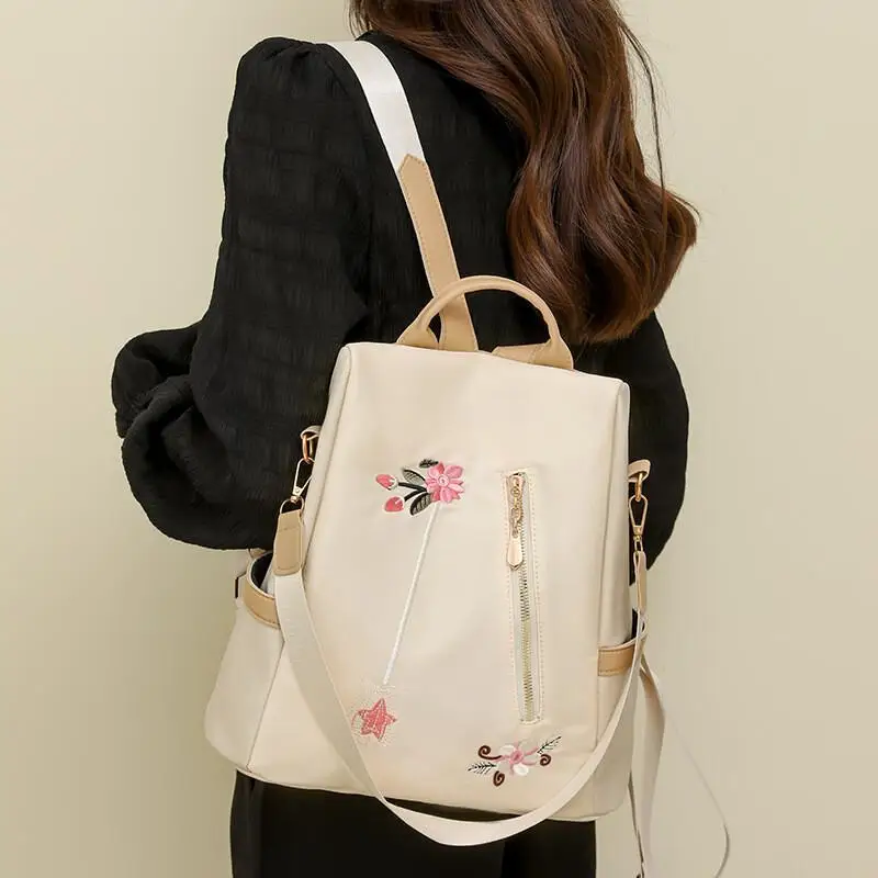 

New Style Pattern Chinese Style Backpack Retro Zipper Waterproof Leisure Portable Man Student Crossbody Handheld Shoulder Bag