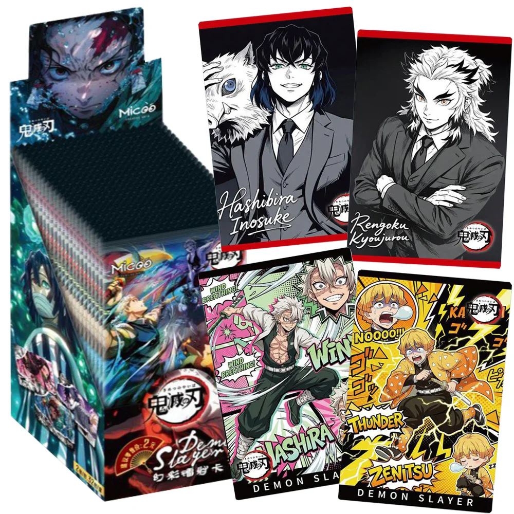

Demon Slayer Colorful Laser Collection Cards for Fans Hashibira Inosuke Kokushibo Anime Hot Blooded Character Cards Holiday Gift