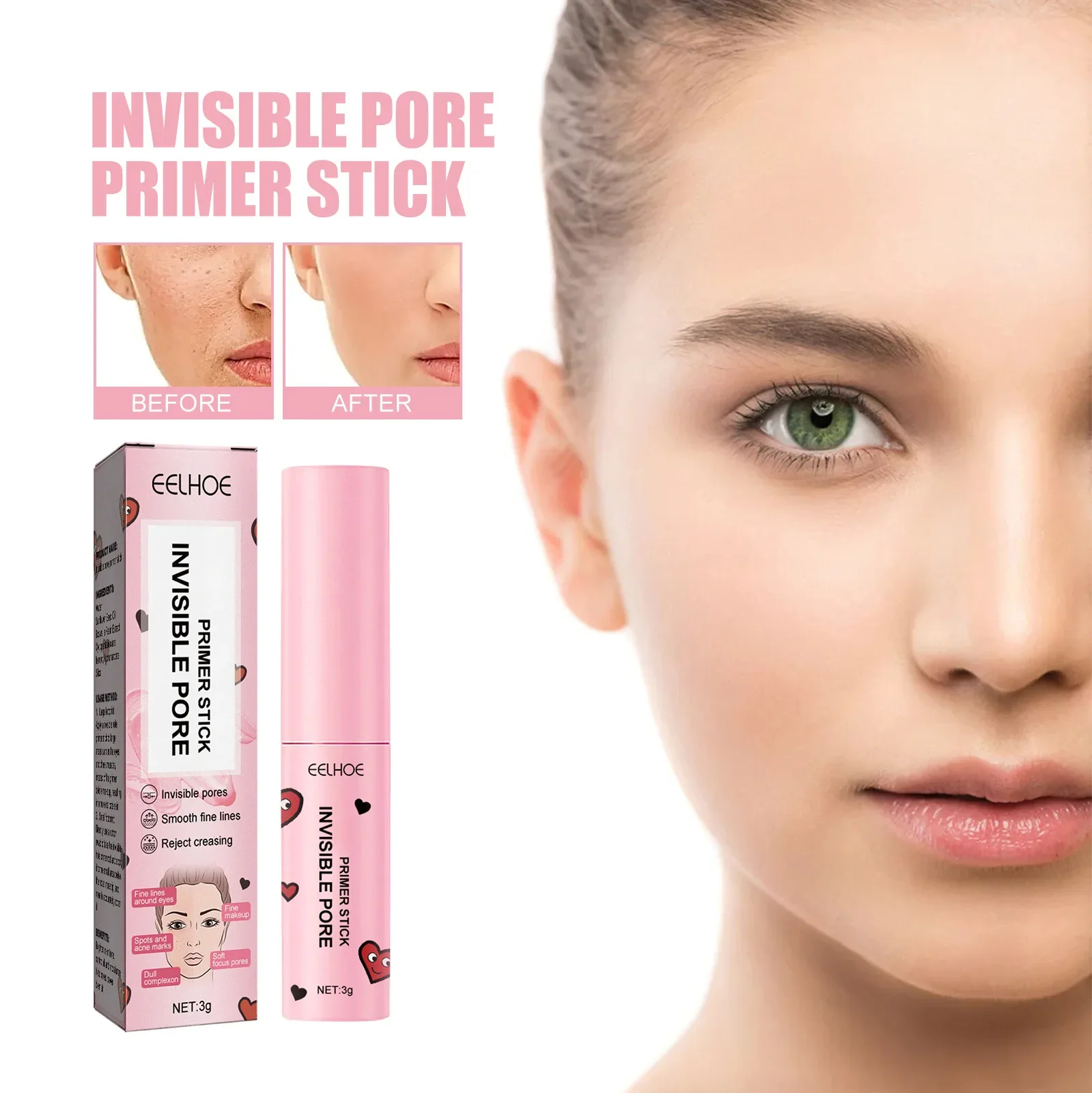 Sdotter unsichtbare Poren Primer Stick wasserdicht Gesicht Primer Make-up Basis Öl-Kontrolle Akne Concealer aufhellen Haut Isolation Make-up