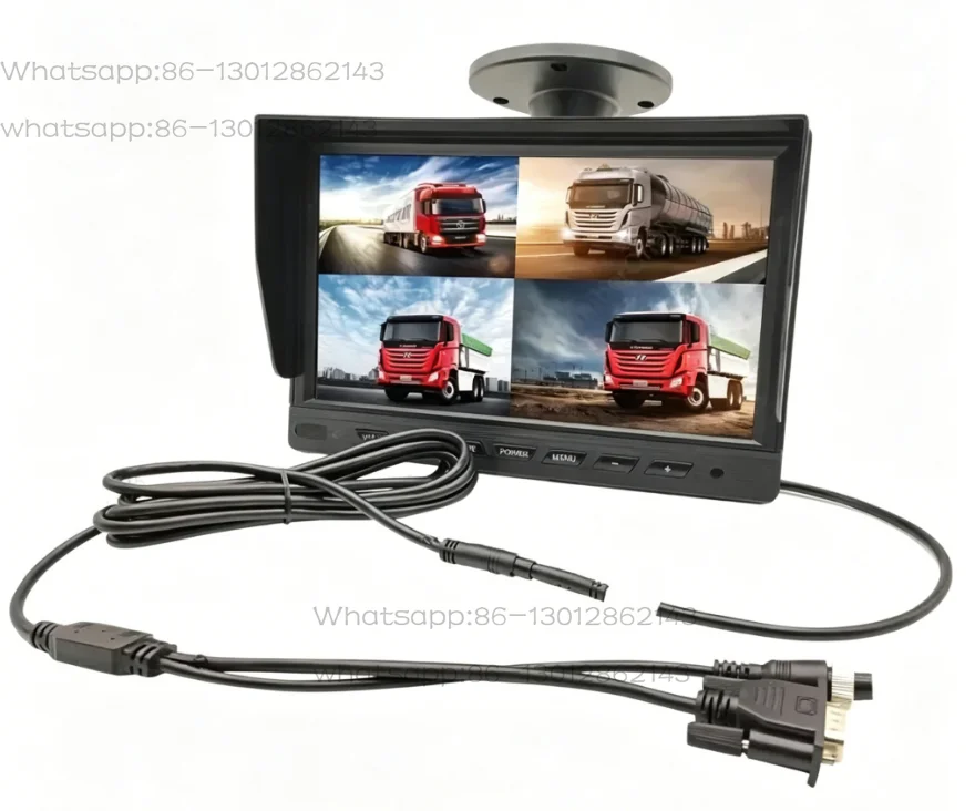 Car mounted VGA display 7-inch 10 inch four-way five way video recorder host high-definition screen