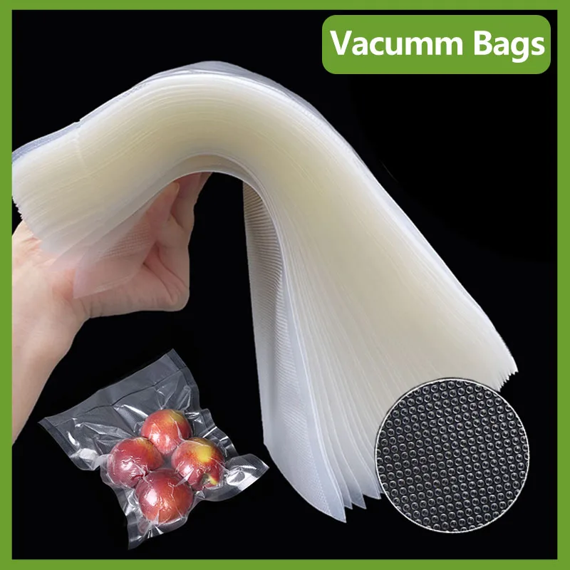 

Food Vacuum Packaging Bags 100Pcs Vacuum Sealer Bags Suitable for Vacuum Sealing Machine Household Storage Keep Food Fresh