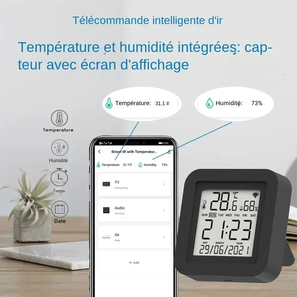 Home WiFi Bluetooth Universele infrarood afstandsbediening Temperatuur Vochtigheid Airconditioning Afstandsbediening Temperatuursensor