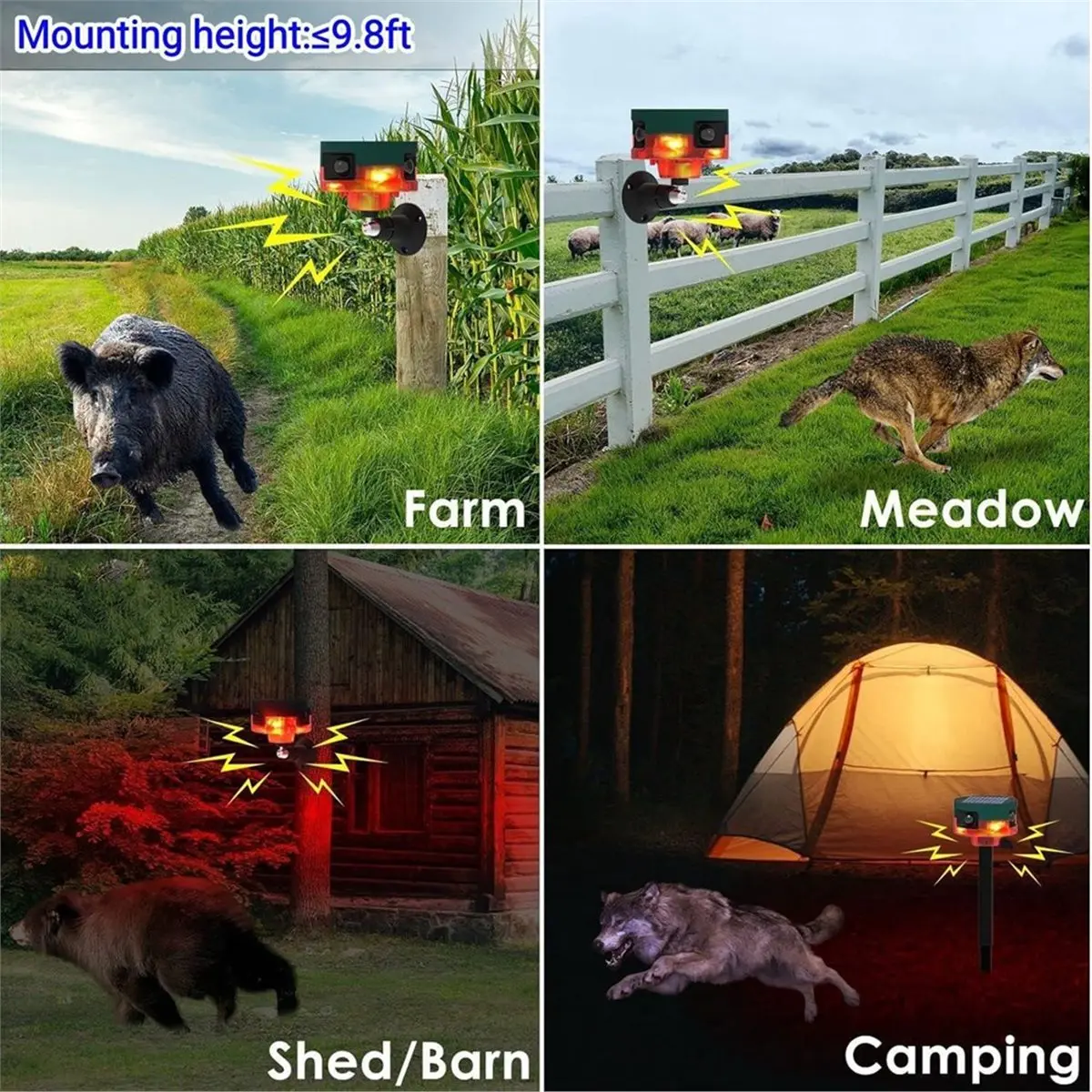 【STABLE QUALITY】Solar Outdoor Motion Sensor Alarms, 130dB Noise, 13 Sounds & 360° Motion Detector Alarms Support Recording
