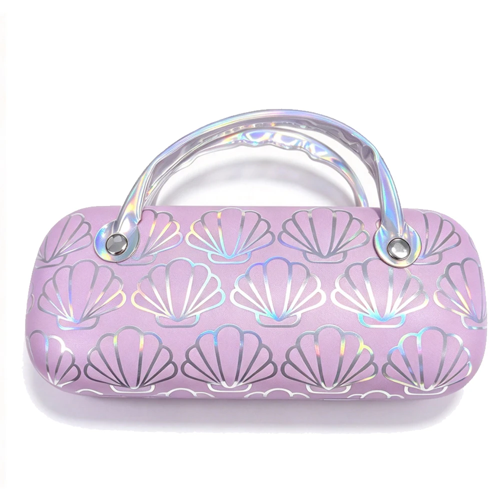 Cute Girls Multi‑use Handbag Seashell  Pattern Hard Glasses Holder Portable Coin Purse Sunglasses Protective Box For Children