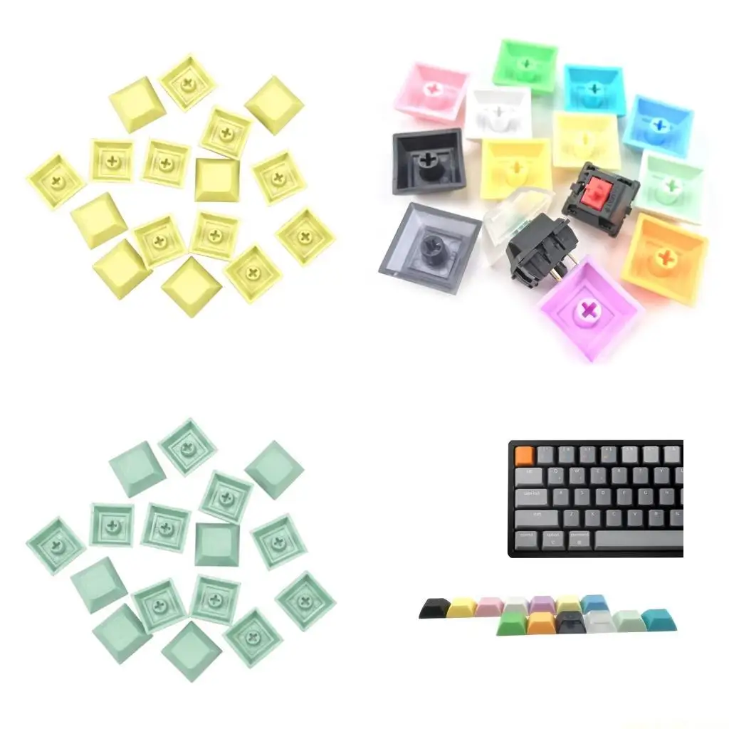 100 Keys PBT Keycaps Backlit 1U DSA Profile Mixded Color Transparent Keycaps for Mechanical Keyboard MX Switches