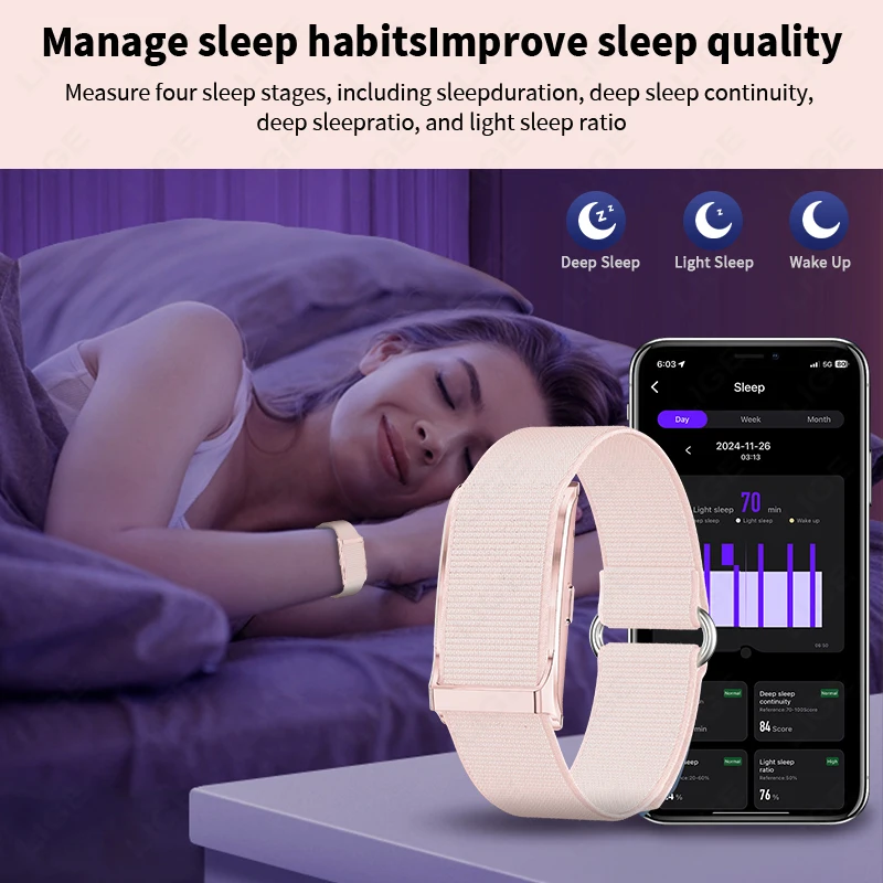 LIGE 2025 New Smart Watch Men Health Fitness Track Screenless Smart Wristband Wearable Sport Bracelet 1ATM Waterproof Smartwatch