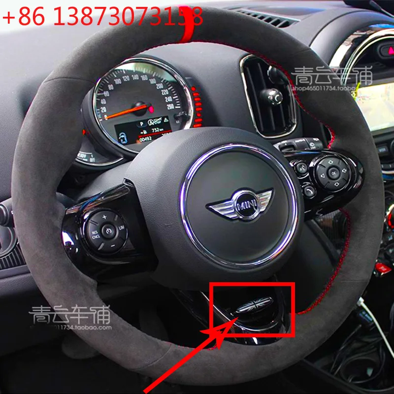 

Hand-stitched Super-fine Black Suede DIY Steering Wheel Cover Suitable for Mini Cooper S JCW F56 F60 F55 F54 F57