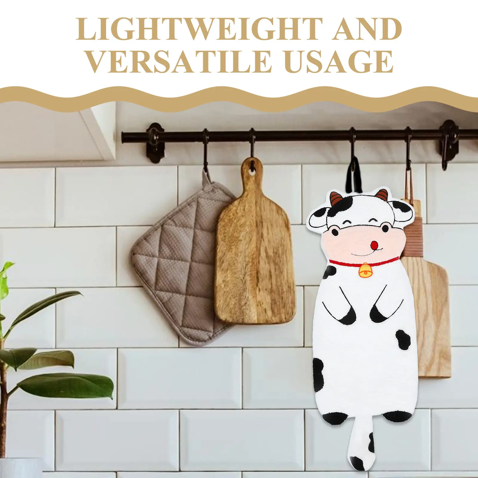 Cartoon Animal Hanging Hand Towel Soft Absorbent Puppy Shape Quick Dry Washcloth Bathroom Kitchen Kids Room Cartoon Hand Towel