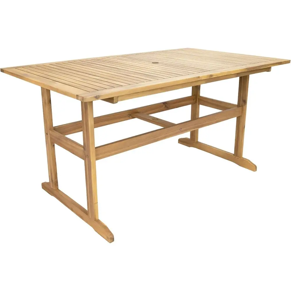 

Стол для патио из акации 57 или обеденный стол Hatteras на 6 персон с отверстием для зонта