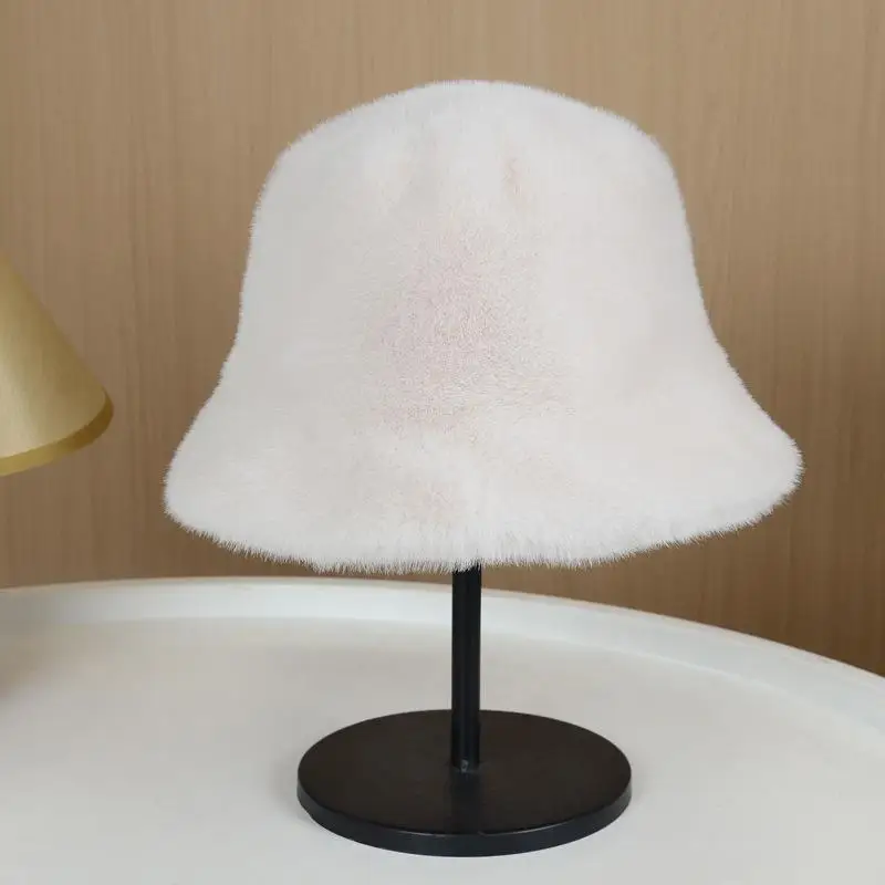 Fluffy Fur Women's Winter Hat Winter Snow Ski Cap Female Faux Fur Thick Warm Windproof Hat Russian Hat Mink Fisherman's Hat