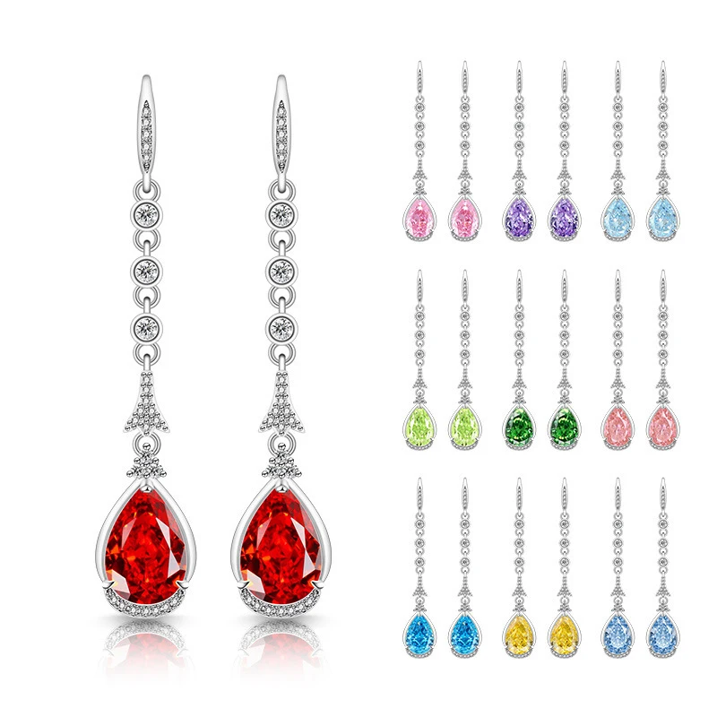 Beautiful Fringed Earrings Made of 925 Sterling Silver. Elegant and Fashionable Party Jewelry for Ladies.